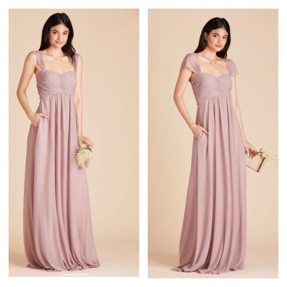 NWT BIRDY GREY Maria Convertible Maxi Dress Mauve Pink Blush Pink XS Bridesmaid - Picture 4 of 8